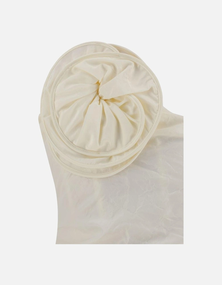 Silk Off-Shoulder Ruched Mini Dress Women - White Dresses