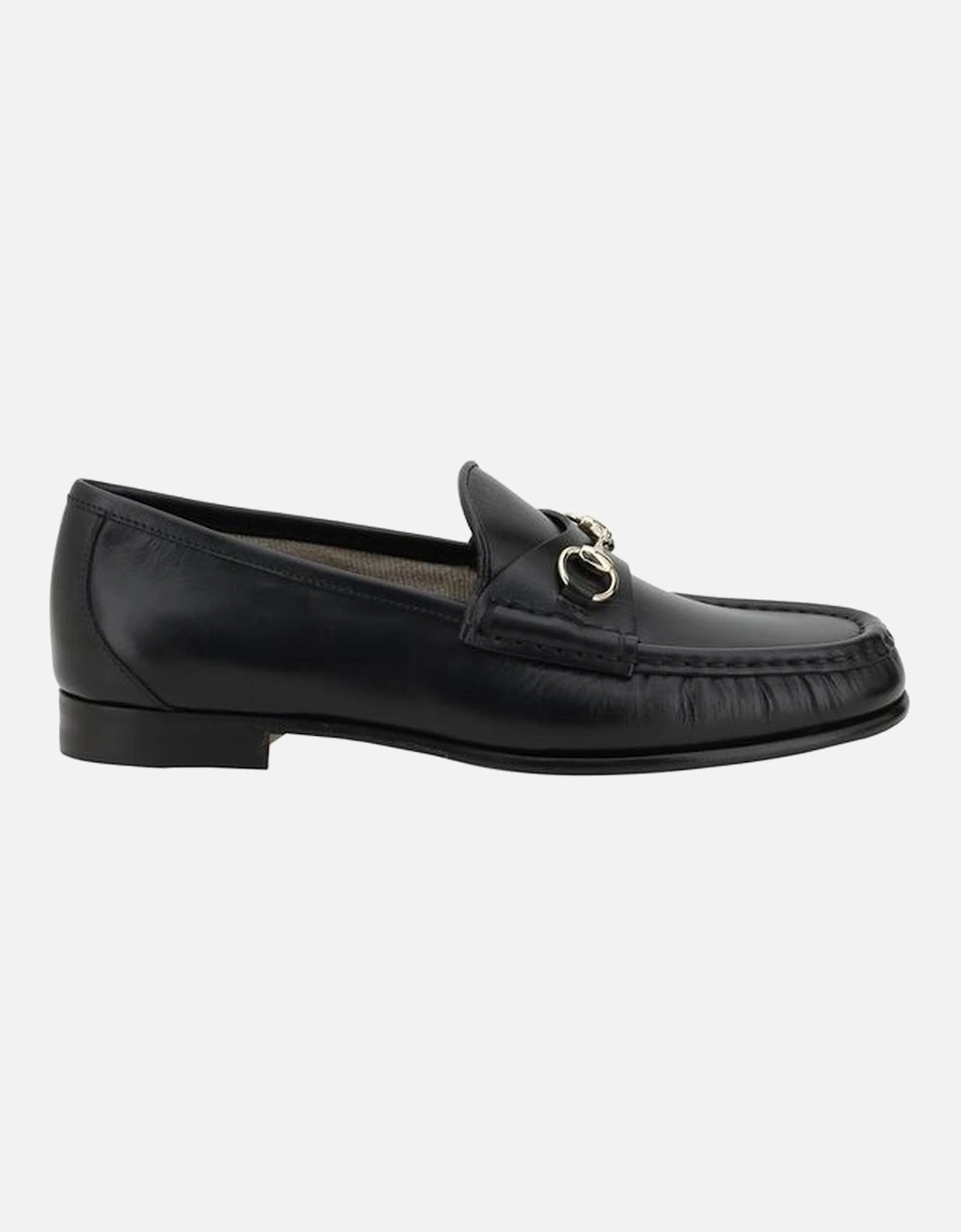 Leather Loafers with Gold-Tone Morsetto Detail Women - Black Flats, 5 of 4