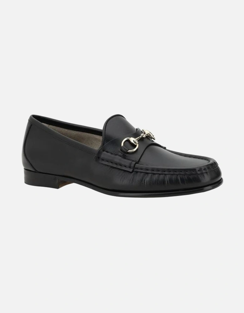 Leather Loafers with Gold-Tone Morsetto Detail Women - Black Flats