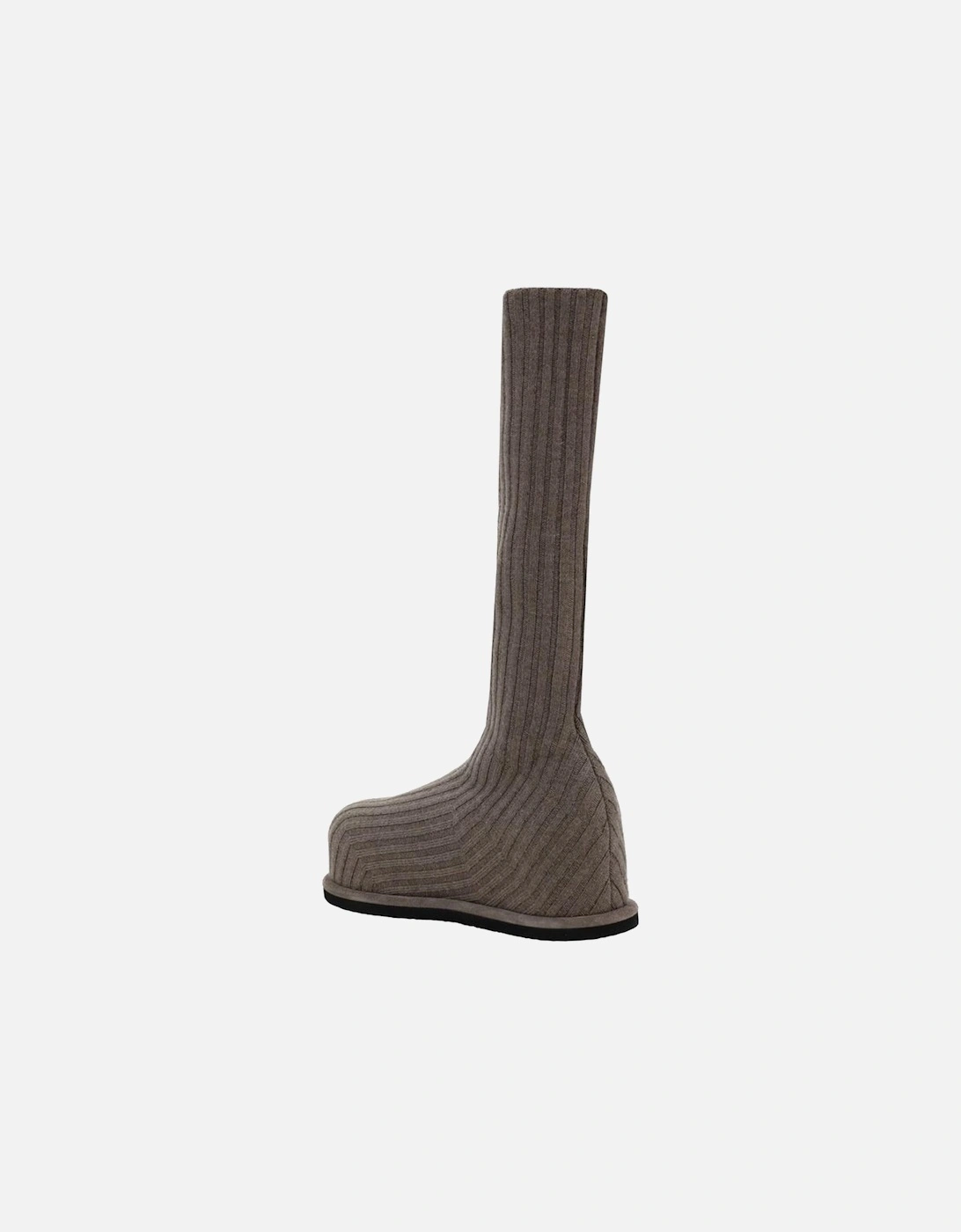 Wool Veneda Boots with Ribbed Sock Design Women - Beige