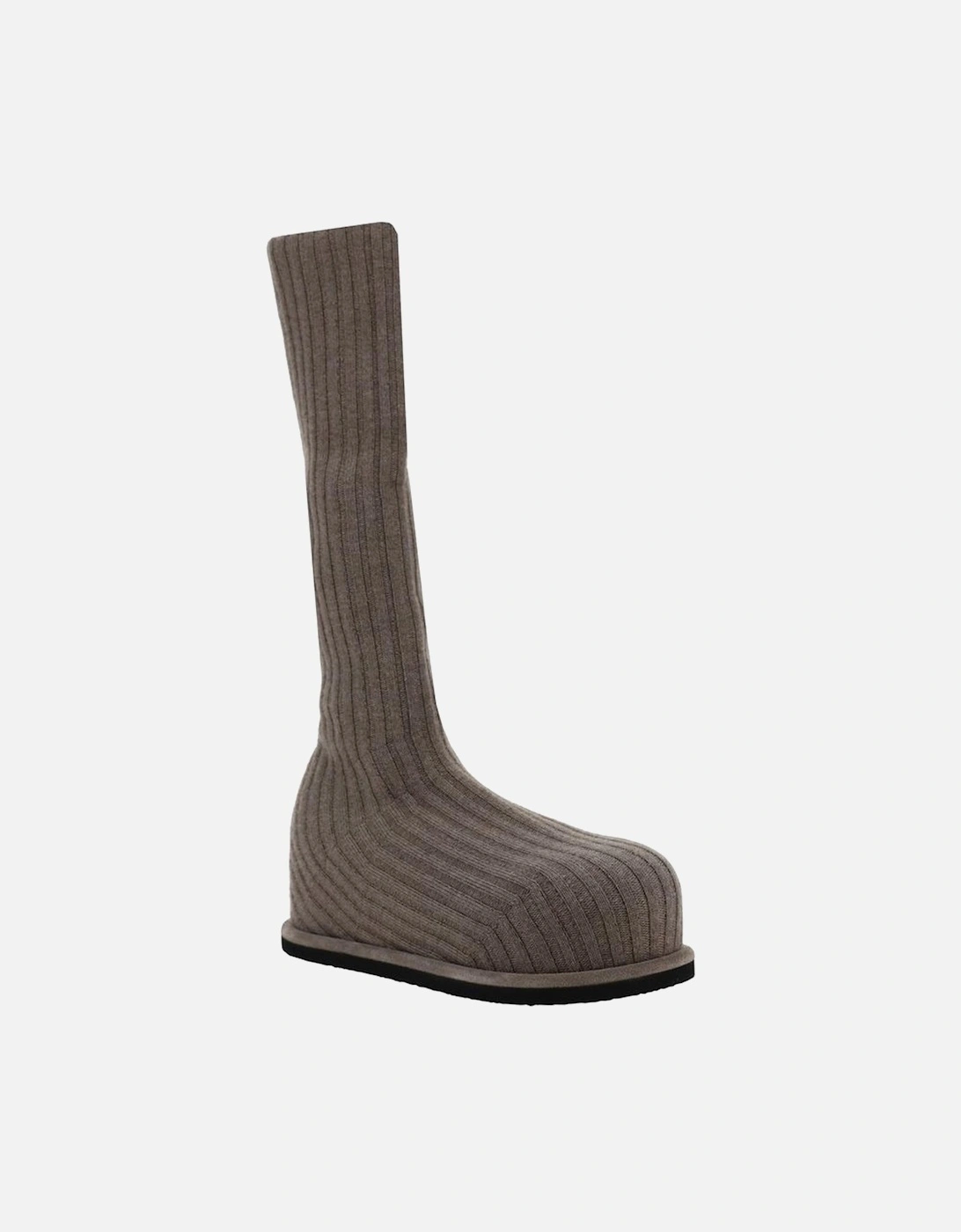 Wool Veneda Boots with Ribbed Sock Design Women - Beige