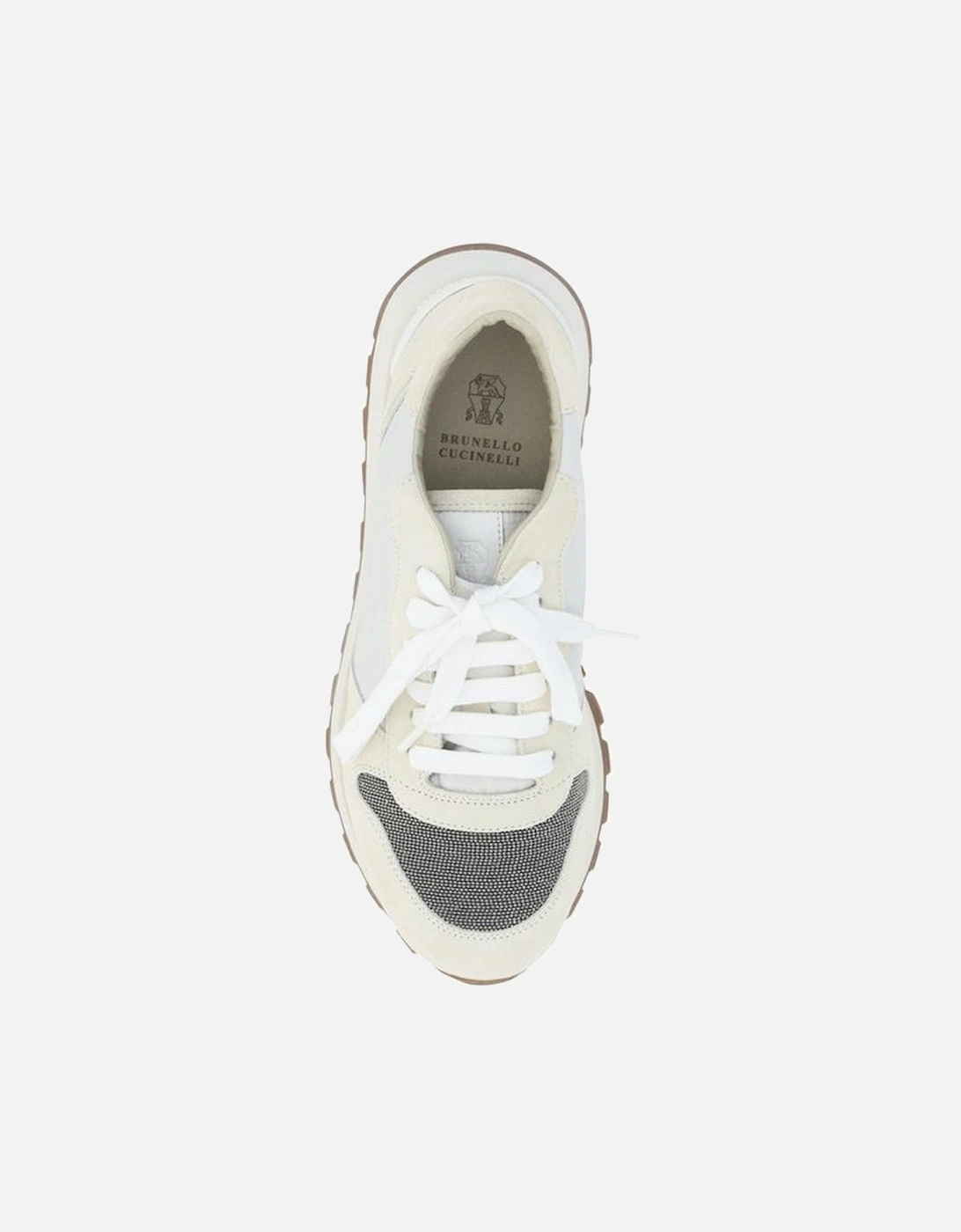 Calfskin Sneakers with Glittering Jewel Toe Women - White