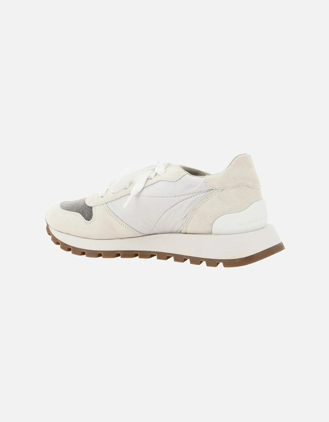 Calfskin Sneakers with Glittering Jewel Toe Women - White