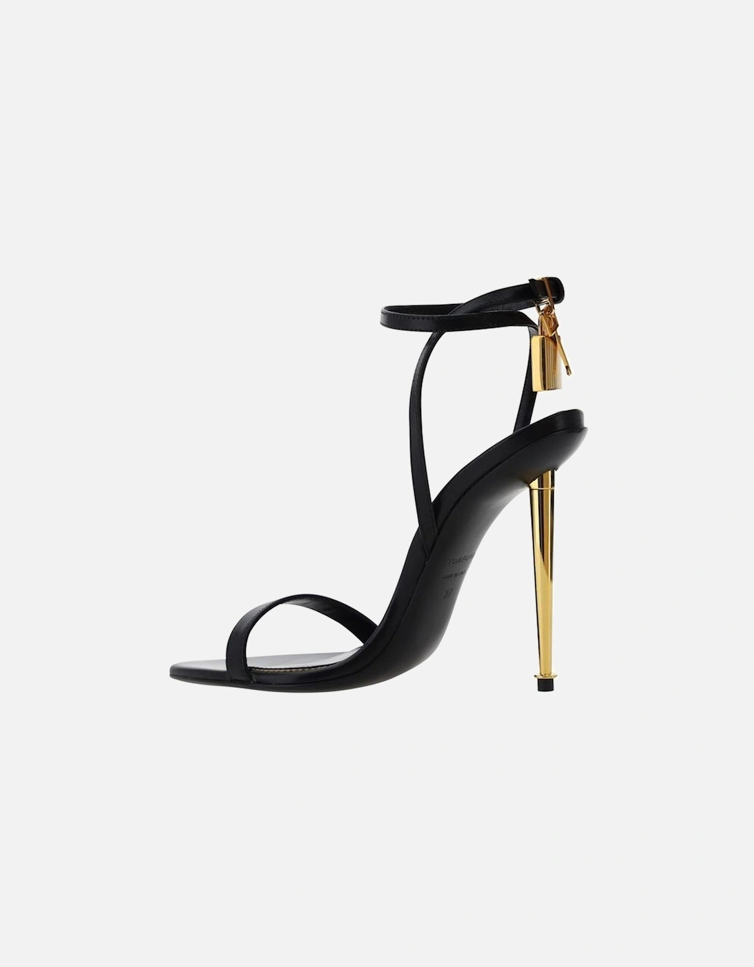 Calfskin Sandals with Metallic Stiletto Heel Women - Black