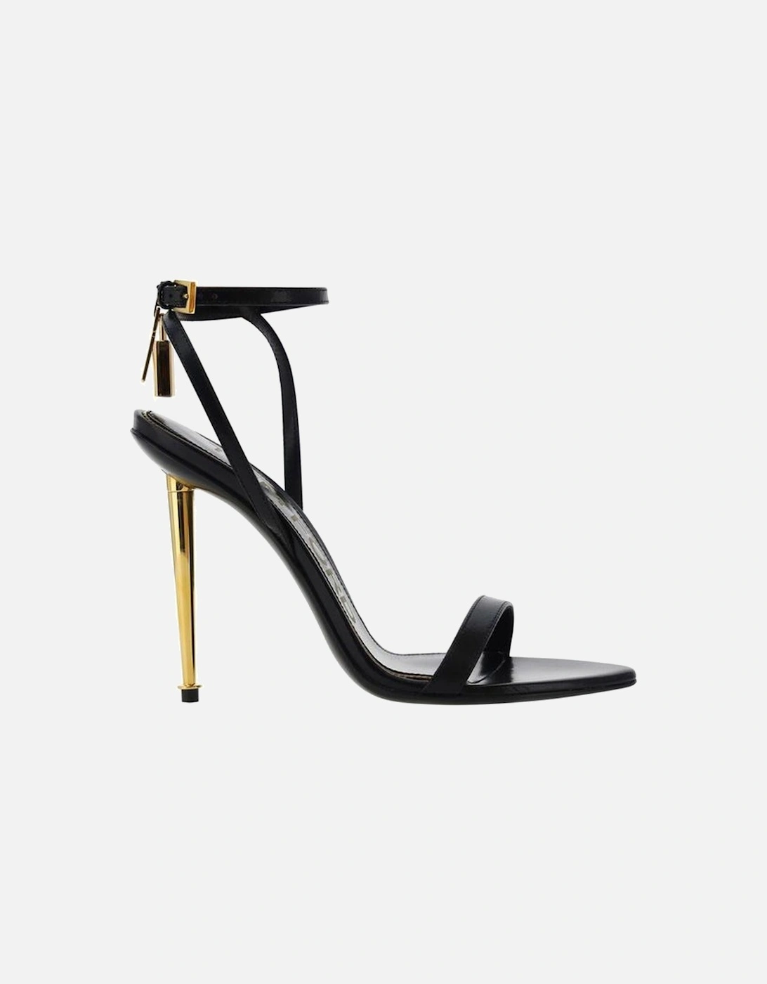 Calfskin Sandals with Metallic Stiletto Heel Women - Black, 4 of 3