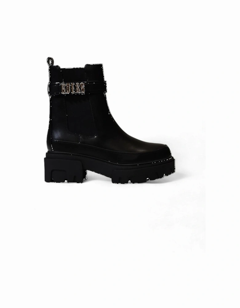 Polyurethane Plastic Womens Heeled Shoes - Black