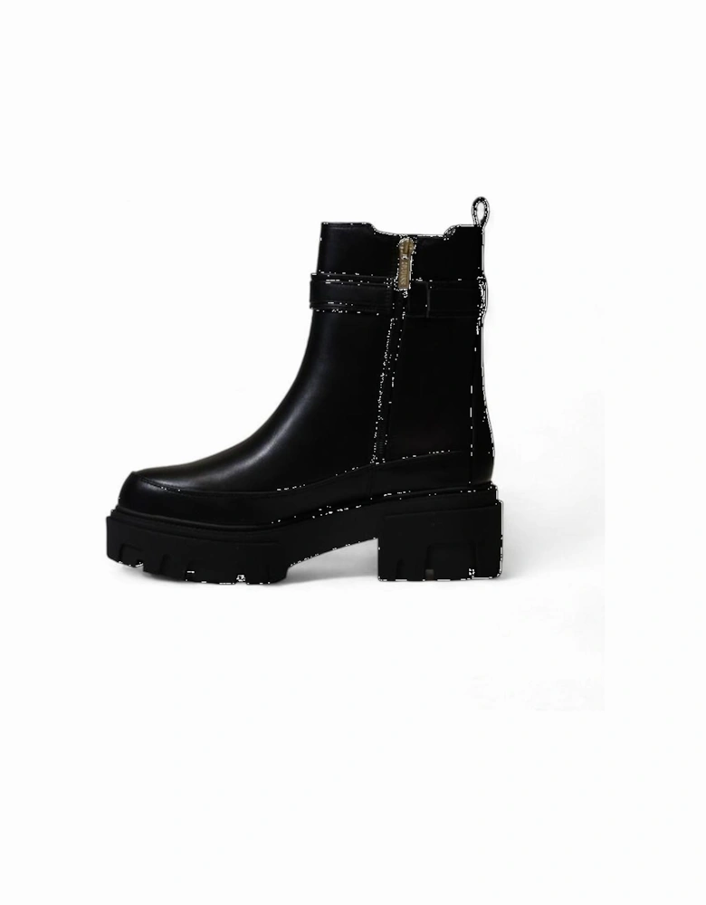 Polyurethane Plastic Womens Heeled Shoes - Black