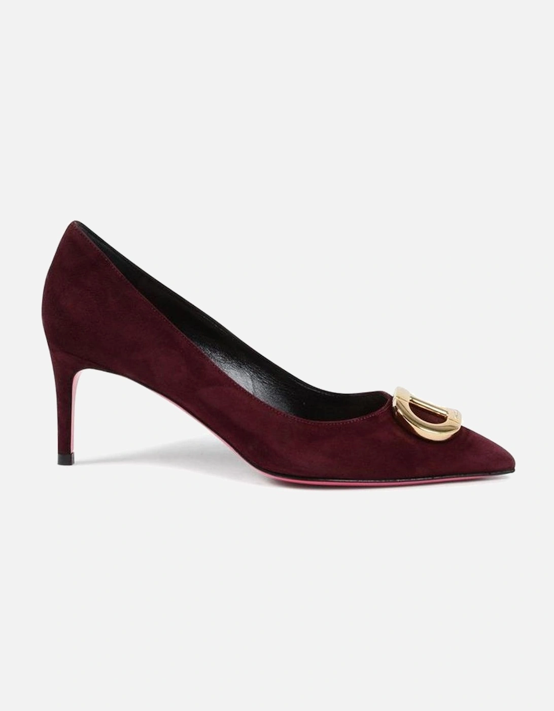 Elegant Suede Leather Pumps with Leather Sole Women - Bordeaux, 4 of 3