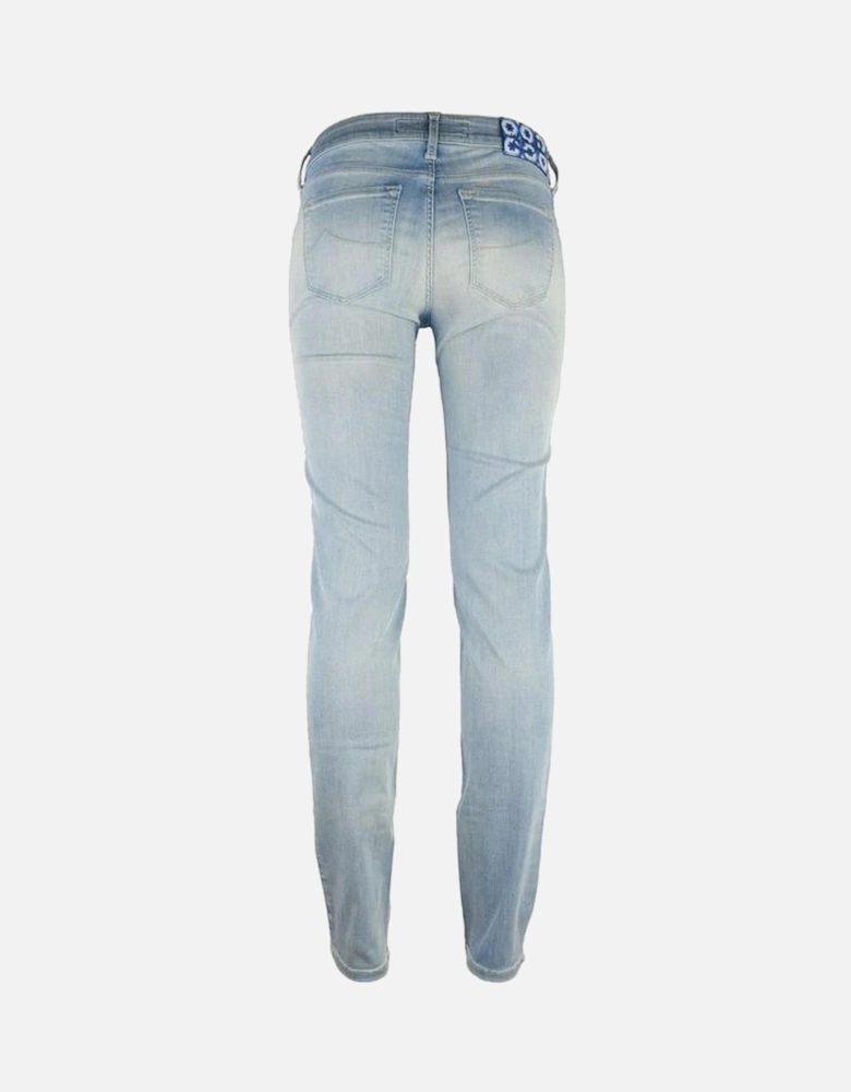 Medium Waist Straight Leg Denim Jeans Women - Blue Jeans