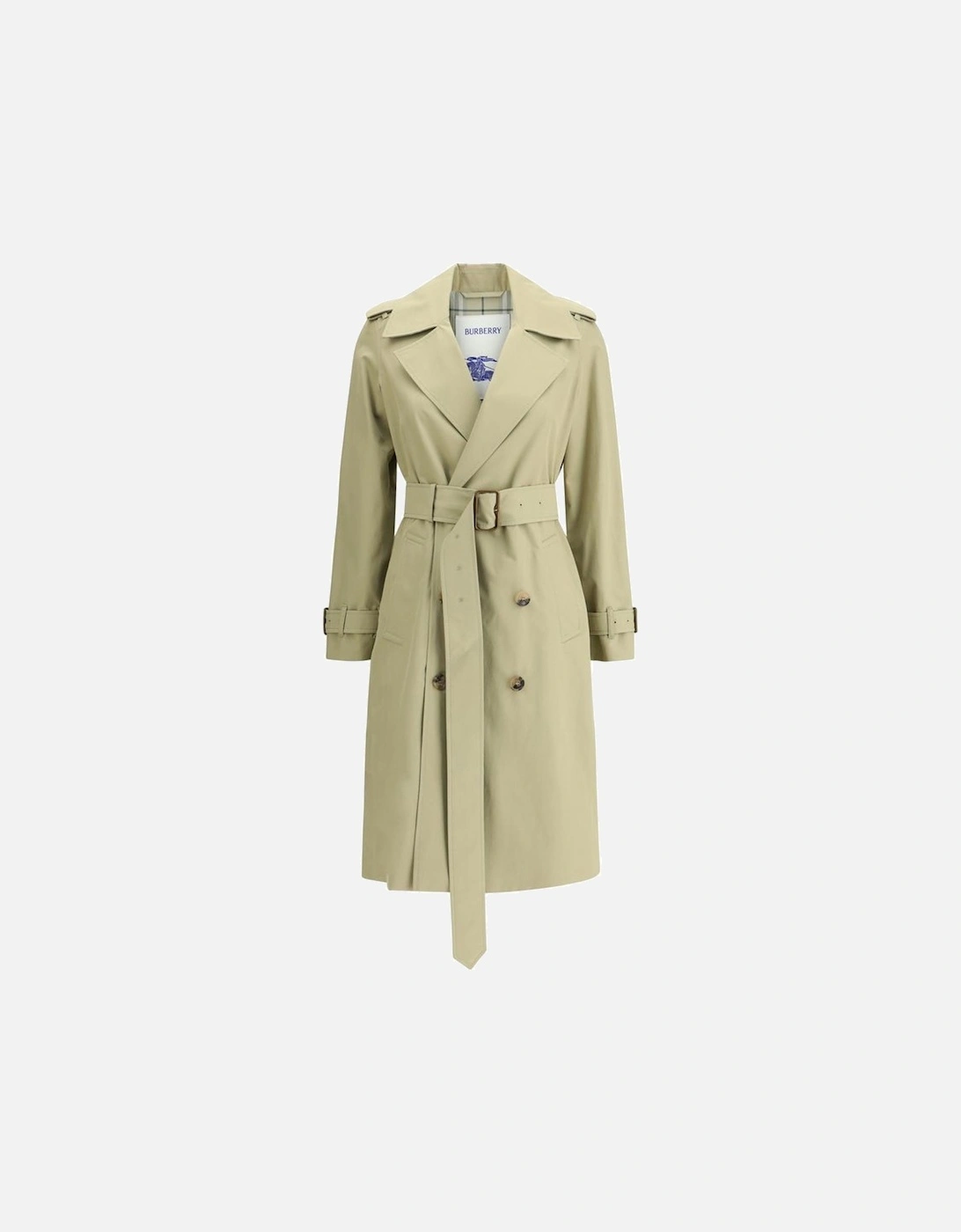 Cotton Trench Coat with Wide Notch Lapels Women - Beige, 4 of 3