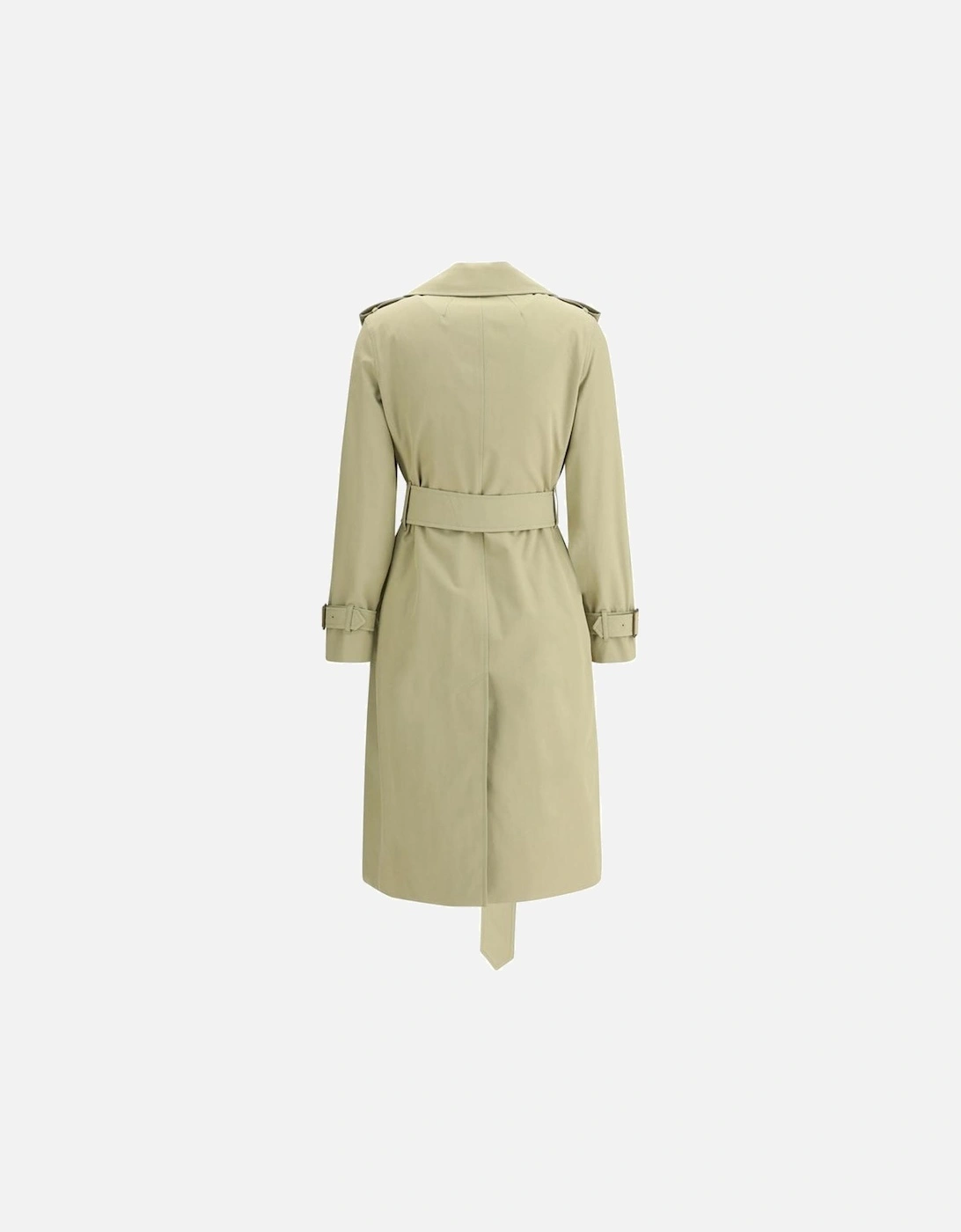 Cotton Trench Coat with Wide Notch Lapels Women - Beige