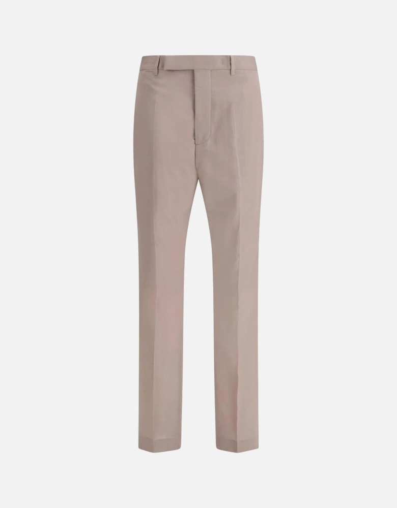Wool Cigarette Pants with Welt Pockets Women - Beige Jeans