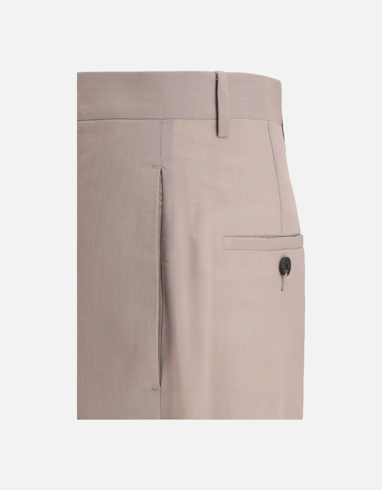 Wool Cigarette Pants with Welt Pockets Women - Beige Jeans