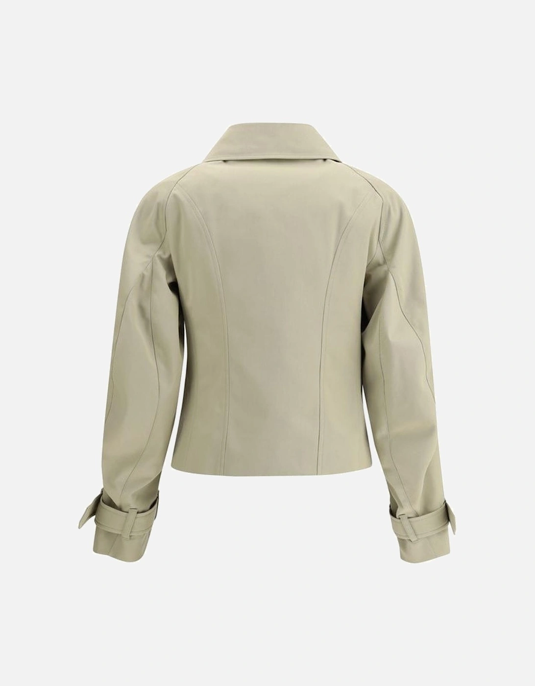 Short Trench Coat with Wide Lapels Women - Beige Jackets