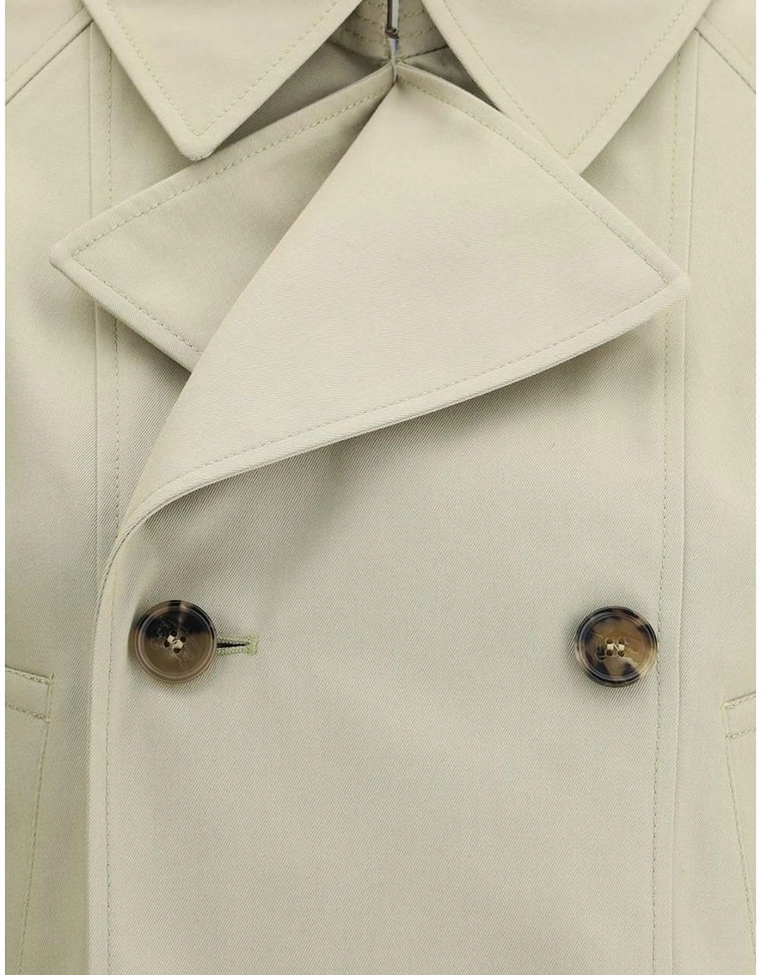 Short Trench Coat with Wide Lapels Women - Beige Jackets