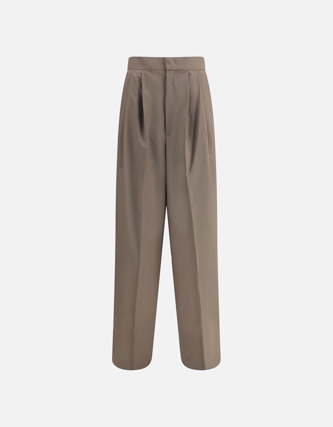 Wide-Leg High-Waist Wool Pants Women - Gray Jeans, 4 of 3