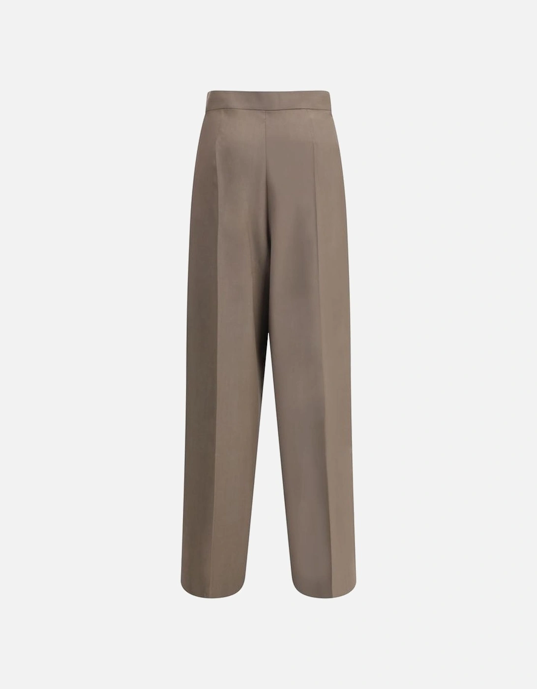 Wide-Leg High-Waist Wool Pants Women - Gray Jeans