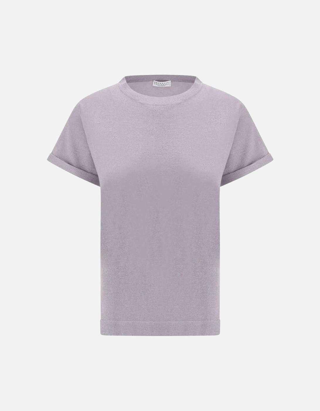 Cashmere T-Shirt with Ribbed Crew Neck and Glitter Effect Women -, 4 of 3