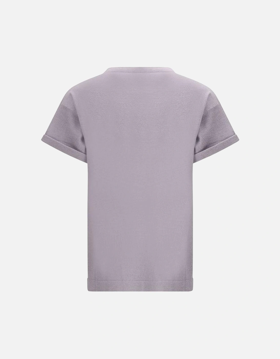 Cashmere T-Shirt with Ribbed Crew Neck and Glitter Effect Women -