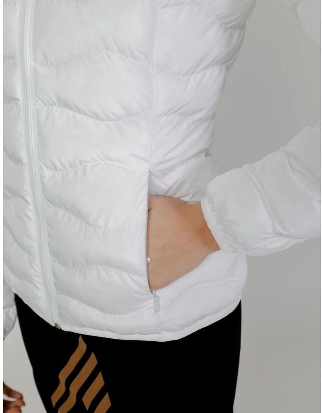 Womens Padded Polyester Duvet Jacket - White Jackets