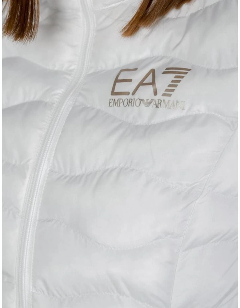 Womens Padded Polyester Duvet Jacket - White Jackets