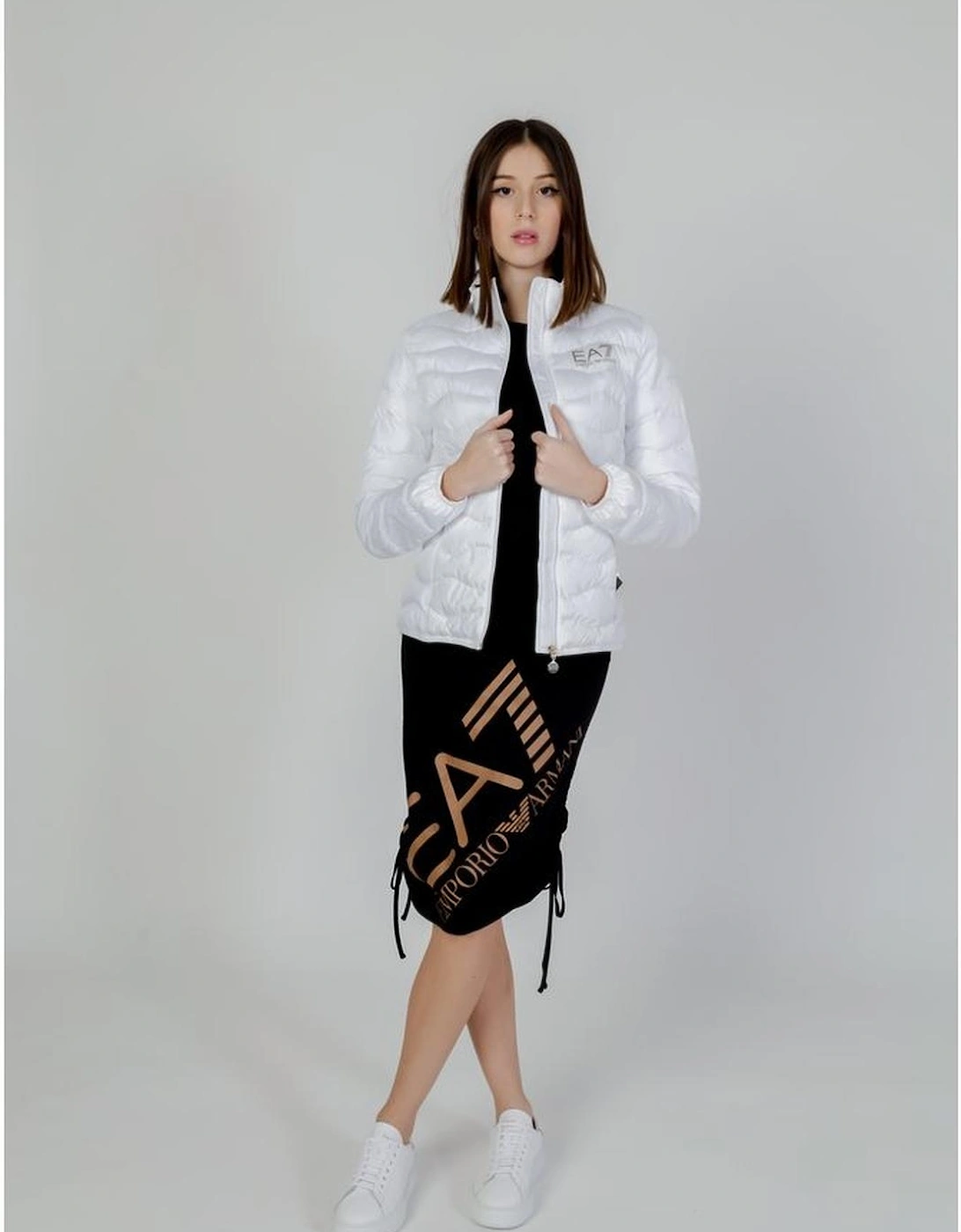 Womens Padded Polyester Duvet Jacket - White Jackets