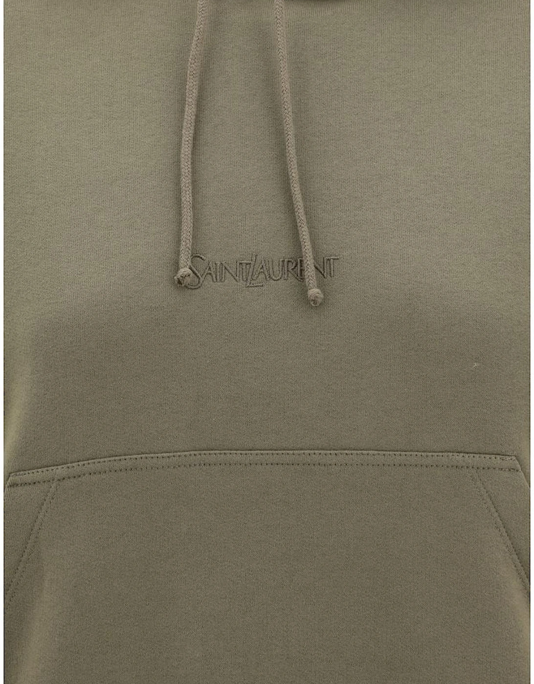 Brode Cotton Hoodie with Monogram and Kangaroo Pocket Women - Bicolor