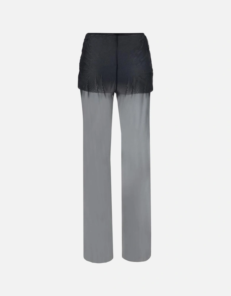Transparent Design Balos Pants with Opaque Coulottes Women - Black