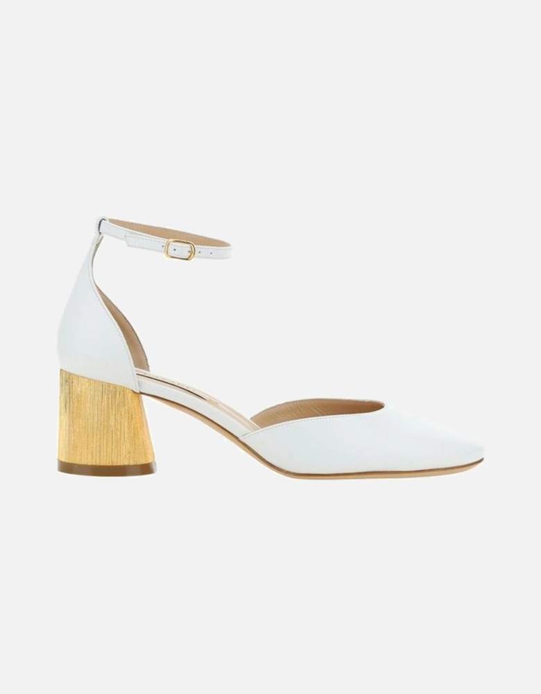 Calfskin Cleo Emily Pumps with Chunky Heel Women - White