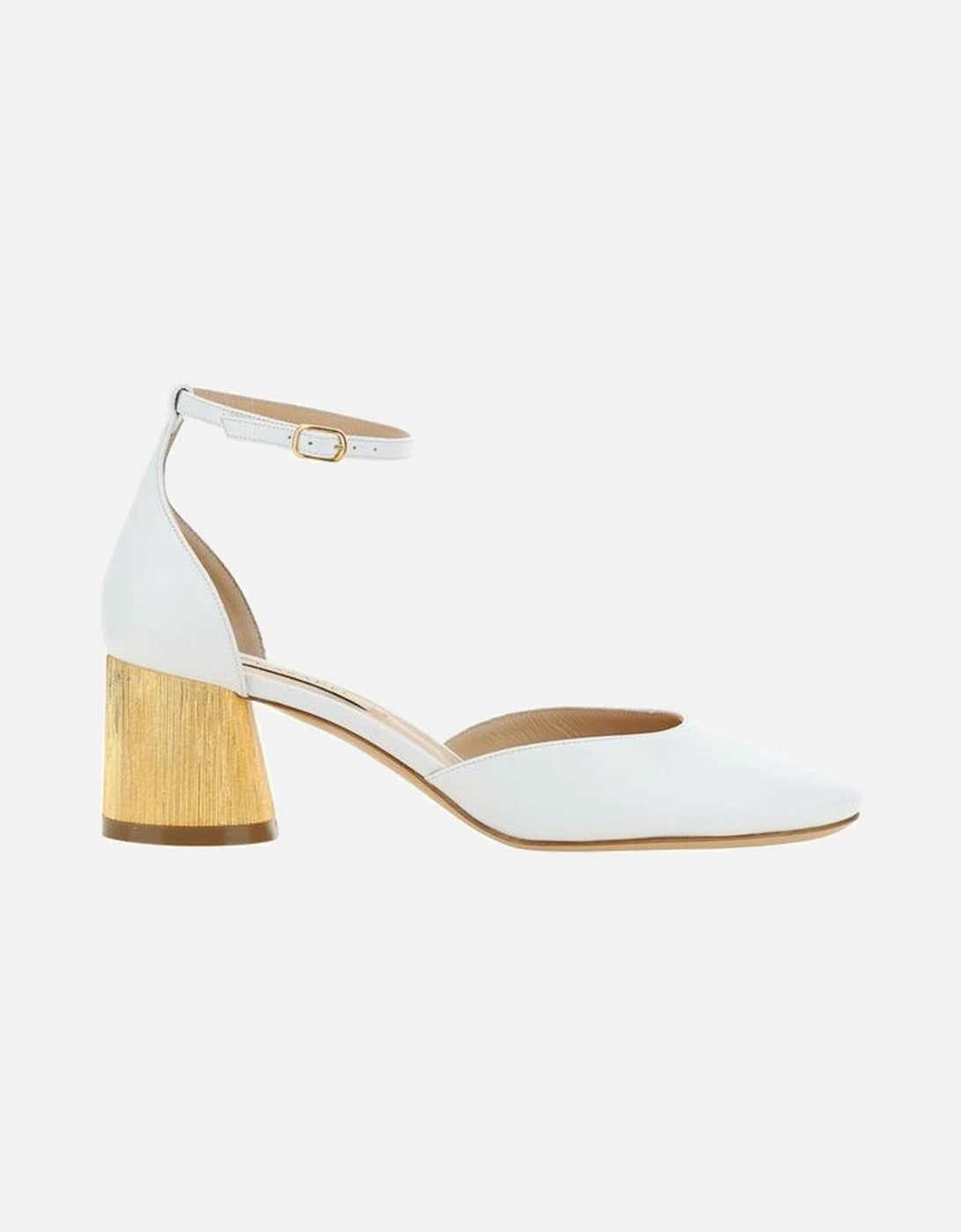 Calfskin Cleo Emily Pumps with Chunky Heel Women - White, 4 of 3