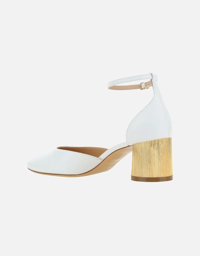 Calfskin Cleo Emily Pumps with Chunky Heel Women - White