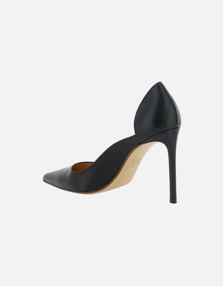 Elongated Toe Leather Stiletto Pumps Women - Black