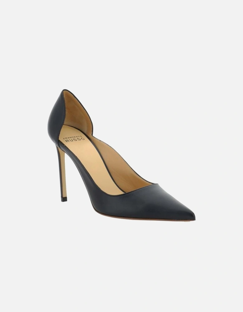 Elongated Toe Leather Stiletto Pumps Women - Black