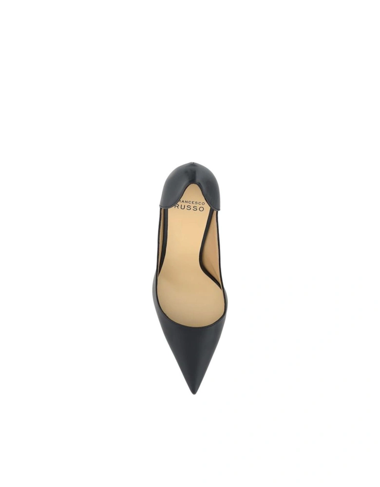 Elongated Toe Leather Stiletto Pumps Women - Black