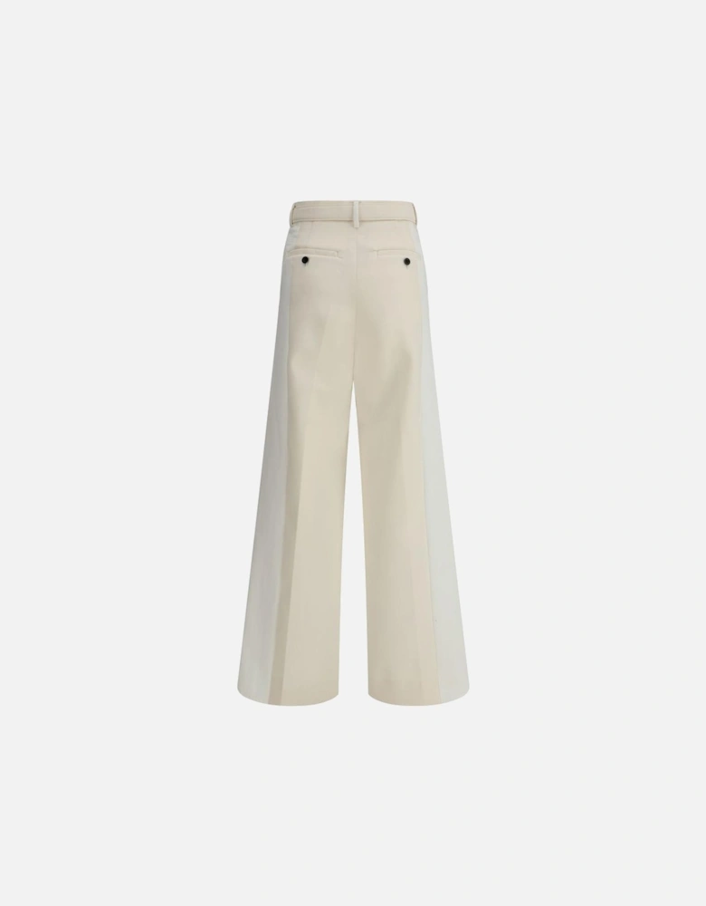 Tailored Hybrid Denim Suit Pants Women - White Jeans