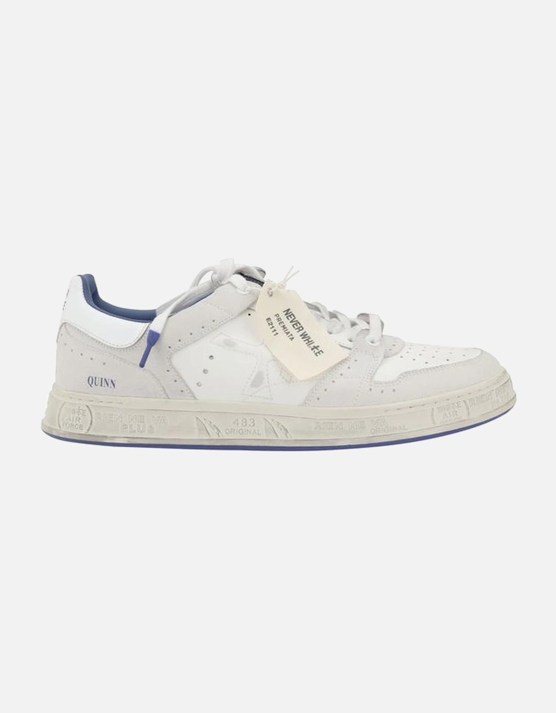 Perforated Leather Sneakers with Suede Details Women - White, 5 of 4