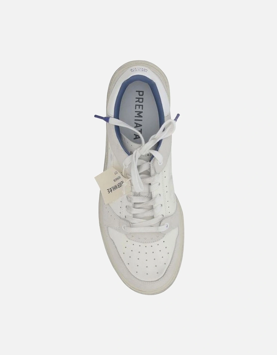 Perforated Leather Sneakers with Suede Details Women - White