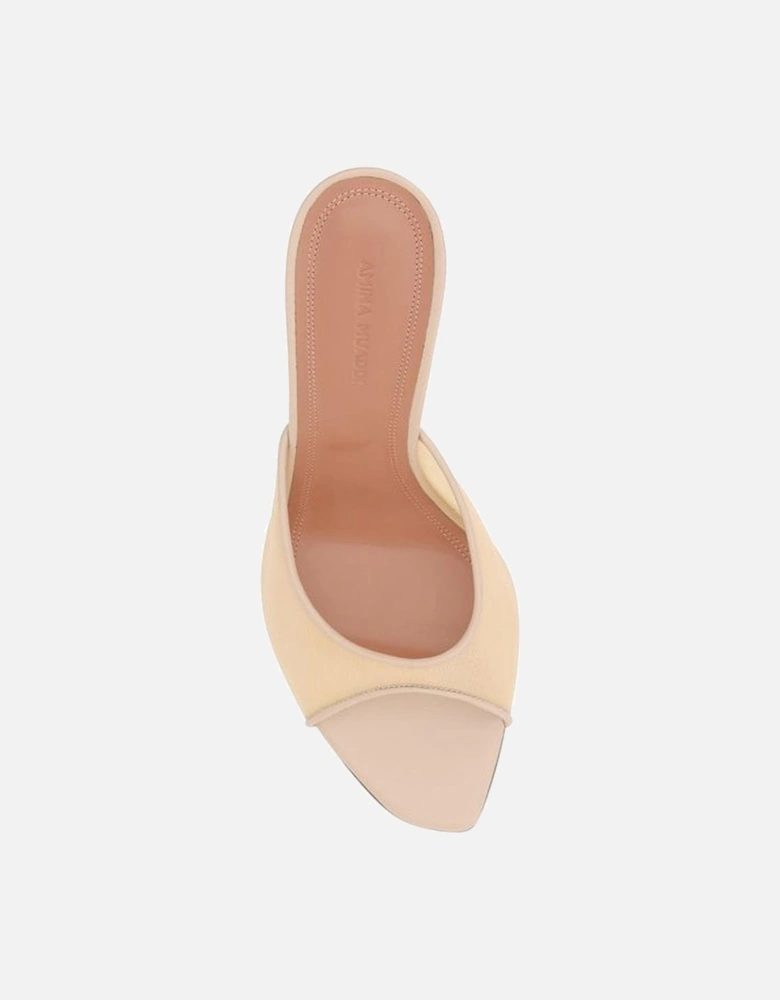 Semi-Transparent Mesh Stiletto Heel Slipper Sandals Women - Beige