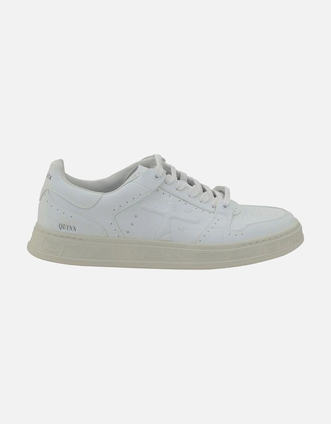 Leather Sneakers with Perforated Toe and Rubber Sole Women - White, 5 of 4
