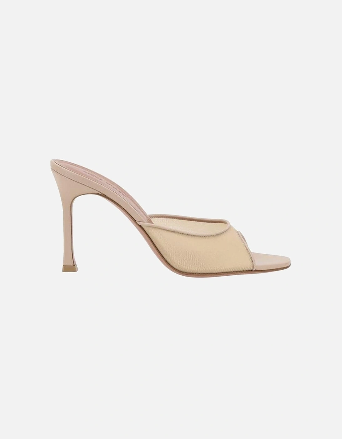 Semi-Transparent Mesh Stiletto Heel Slipper Sandals Women - Beige, 5 of 4