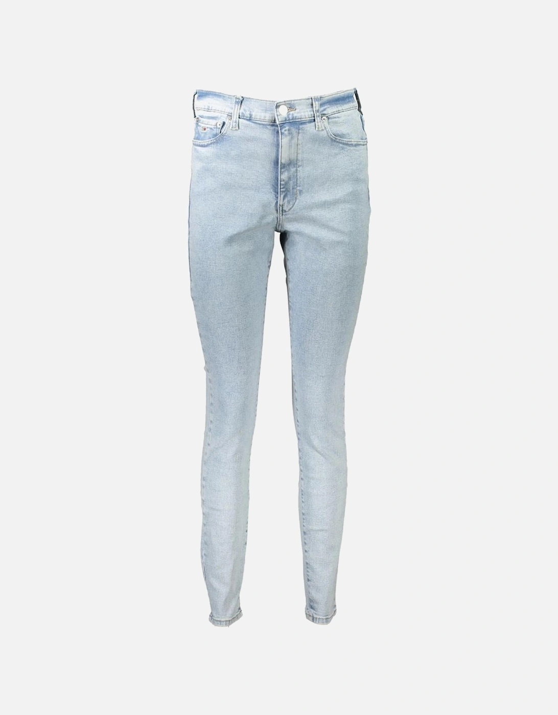 High-Rise Super Skinny Jeans with Logo Women - Light Blue Jeans, 3 of 2