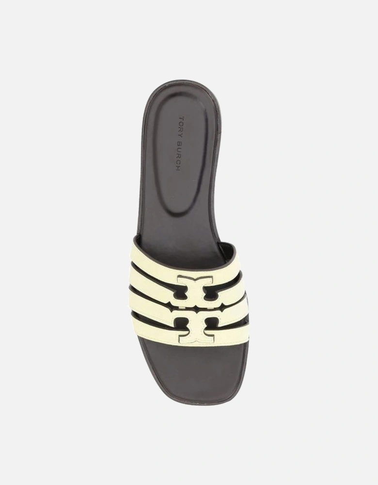 Leather Ines Sandals with Square Toe Women - Cream