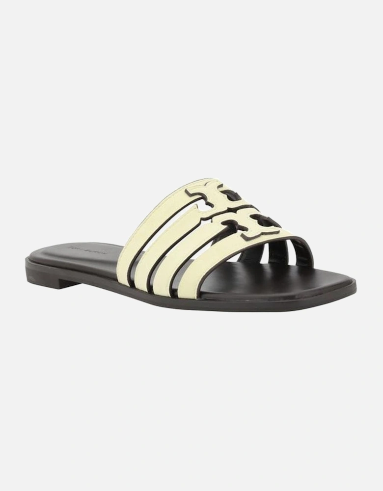 Leather Ines Sandals with Square Toe Women - Cream