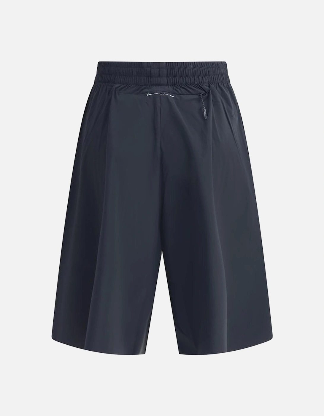 Elasticized Waistband Knee Length Sport Shorts Women - Black