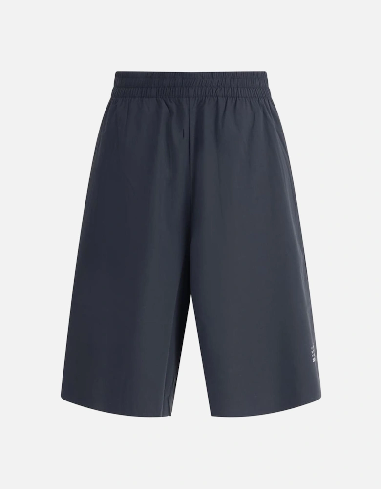 Elasticized Waistband Knee Length Sport Shorts Women - Black