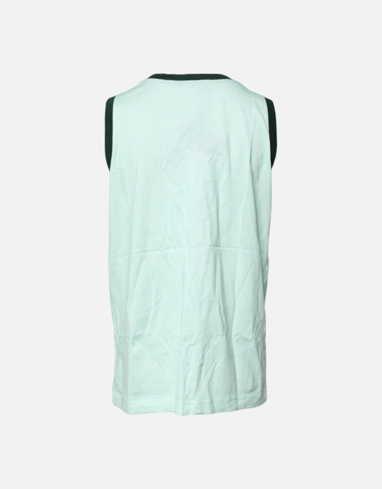 Cotton Round Neck Tank T-Shirt with Print Women - Green