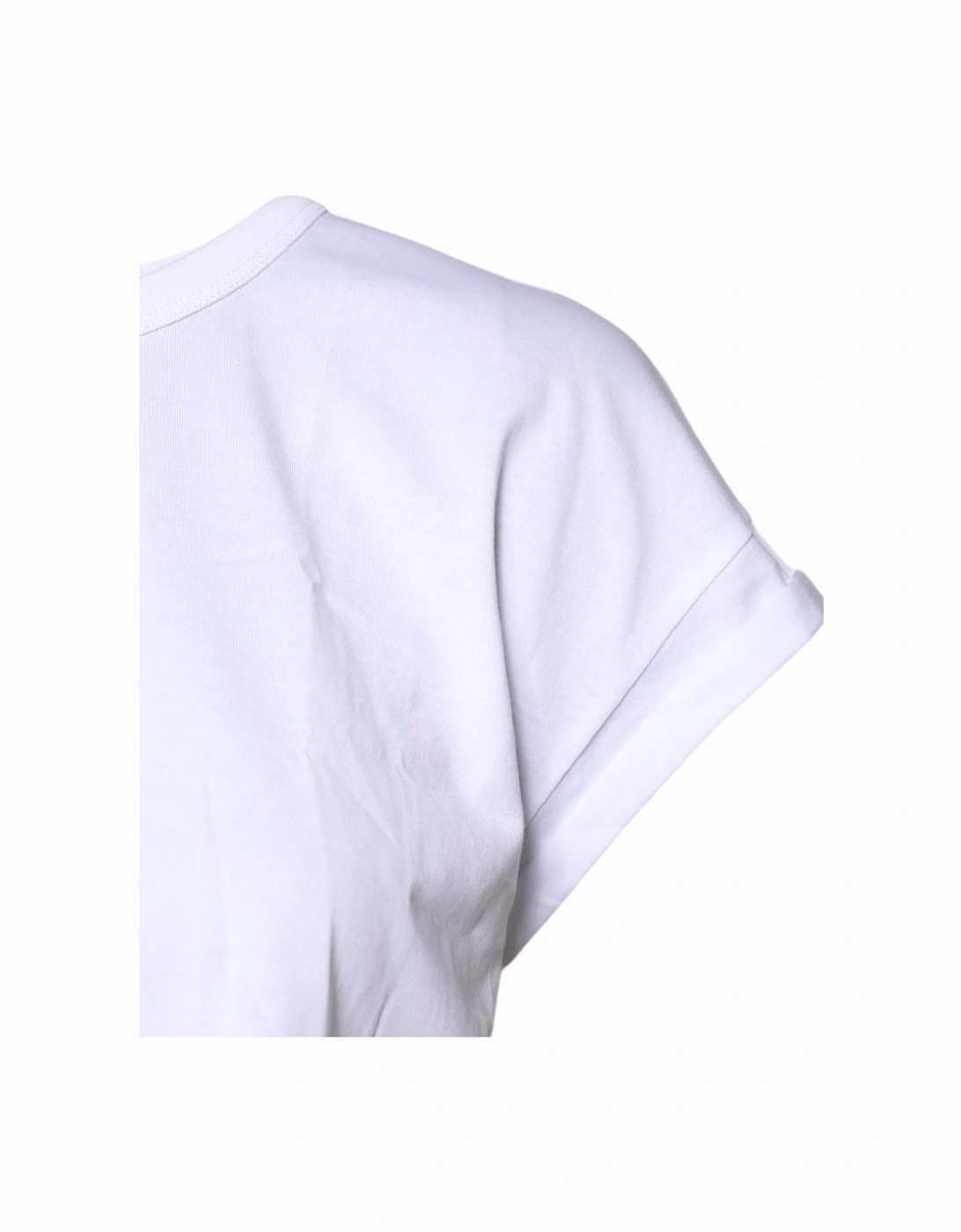 Cotton Short Sleeve Crew Neck Cropped Top Women - White T-Shirts