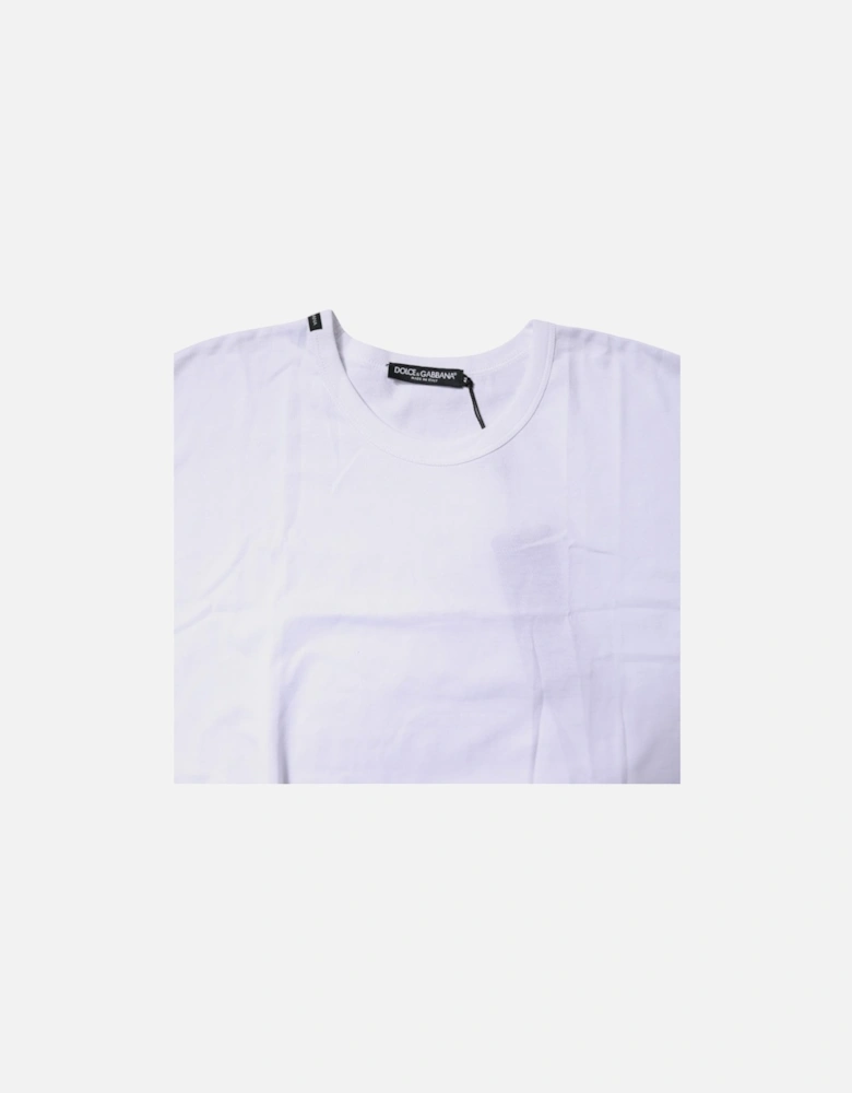 Cotton Short Sleeve Crew Neck Cropped Top Women - White T-Shirts