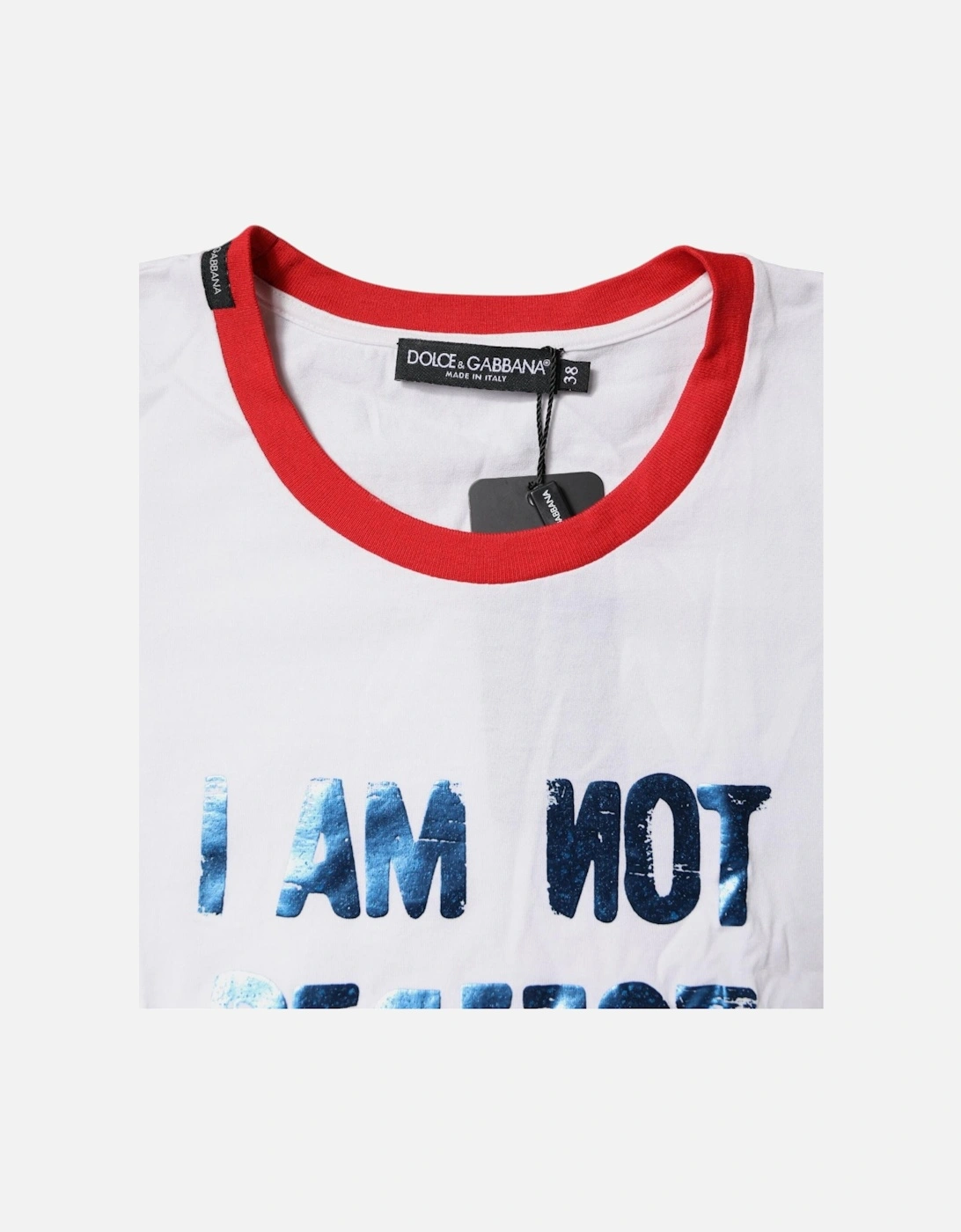 Cotton Crew Neck T-Shirt with Print Women - White
