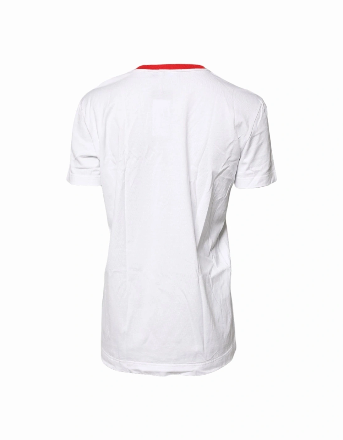Cotton Crew Neck T-Shirt with Print Women - White
